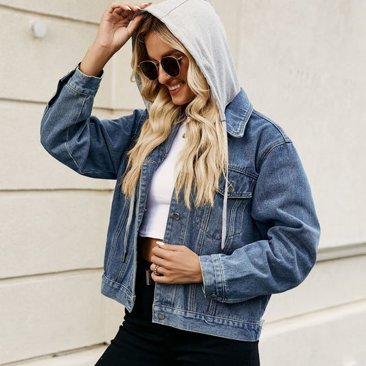 European And American Foreign Trade Wish Cross-border Women's Clothing Amazon New Slim Washed Short Denim Jacket Coat Top Trend