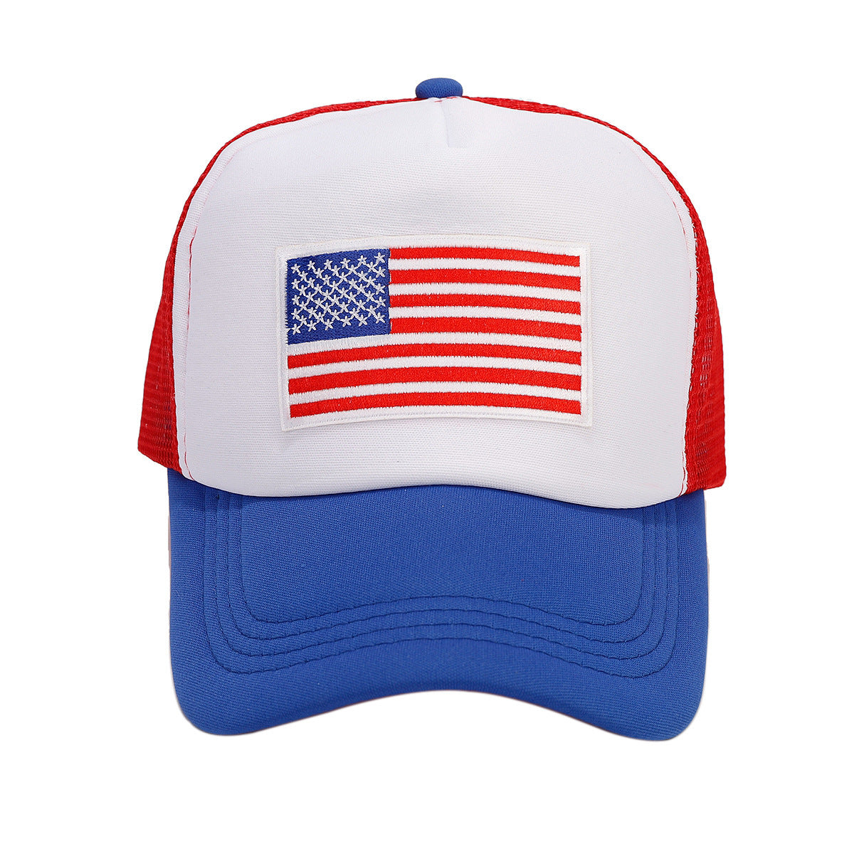 Breathable Space Cotton Baseball Cap | Red & Blue Contrast | Mesh Design