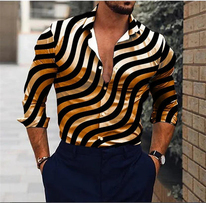 3D Pattern Printed Shirt Long Sleeve - Stylish Casual Wear