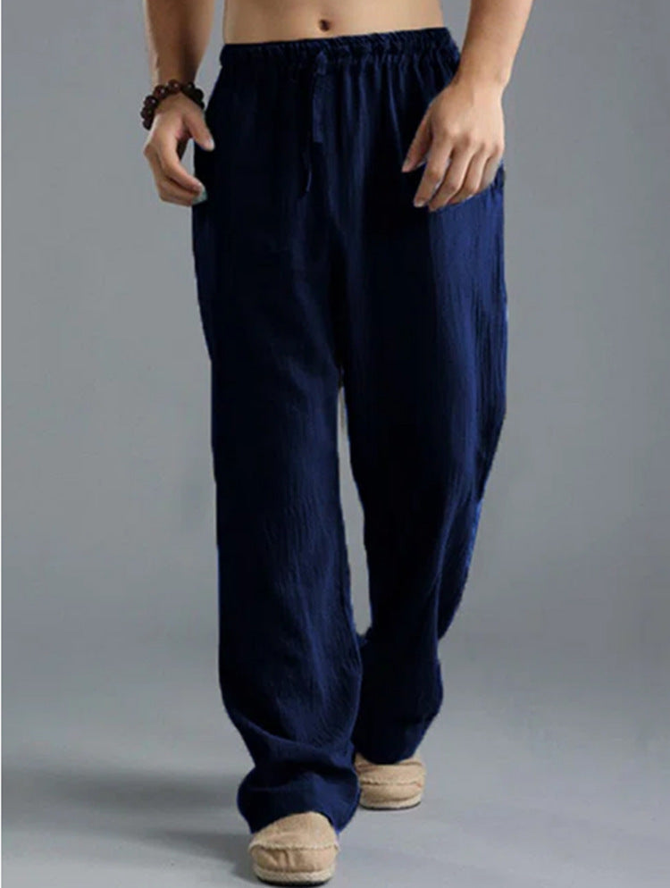Breathable Linen Sports Pants for Men - Loose Casual Wear