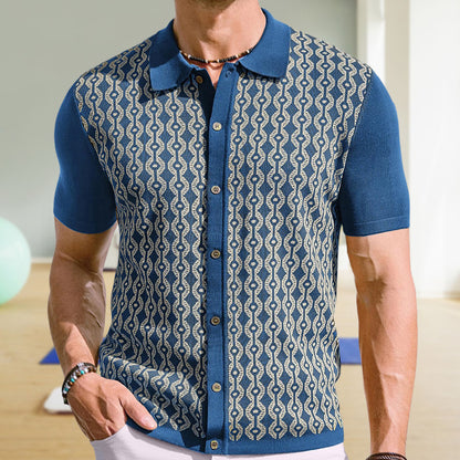 Summer Tencel Sweater - Elegant Jacquard Cardigan