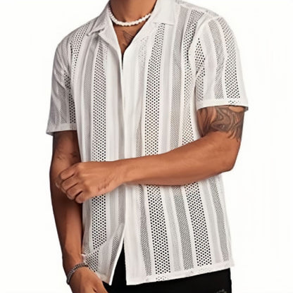 Knitted Short-sleeved Shirt for Men - Stylish & Comfortable