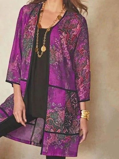 Women's UV-proof Sunscreen 34 Sleeve Printed Coat