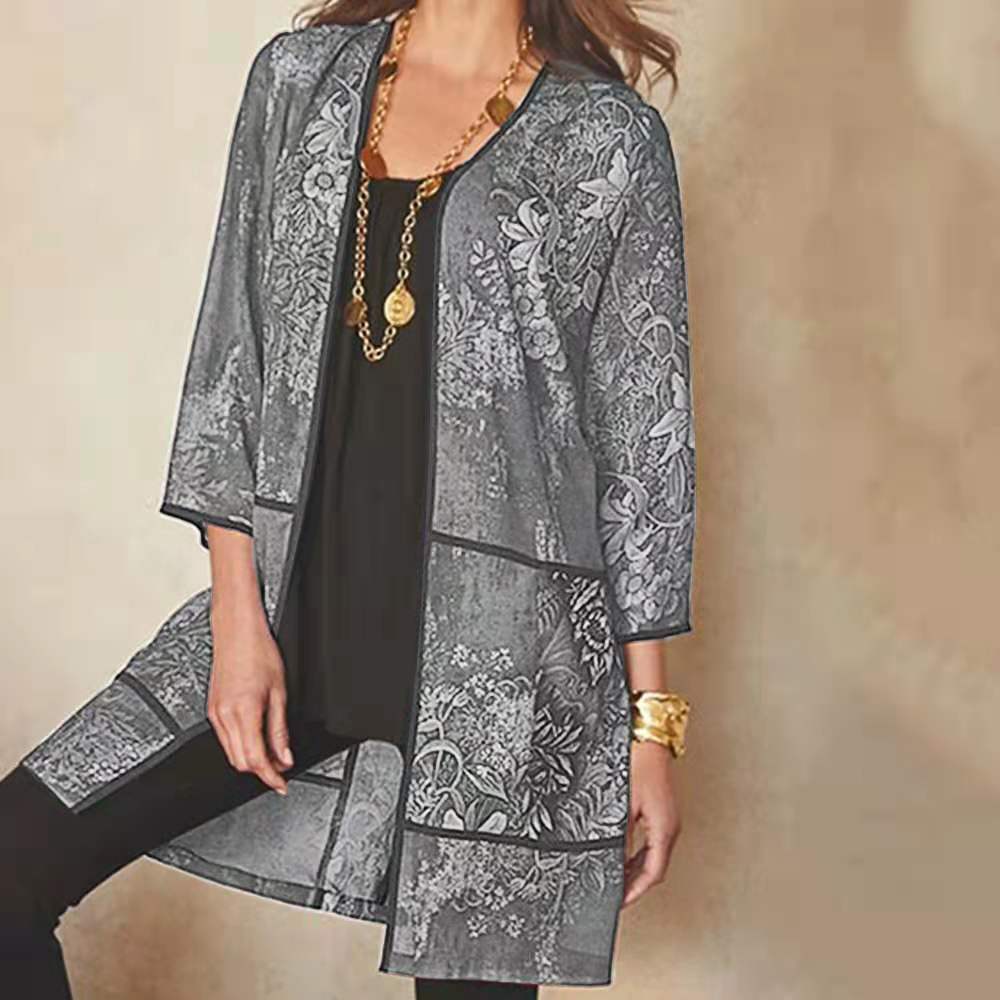 Women's UV-proof Sunscreen 34 Sleeve Printed Coat