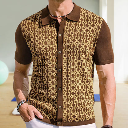 Summer Tencel Sweater - Elegant Jacquard Cardigan