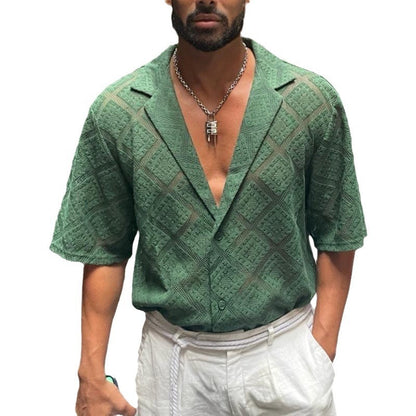 Breathable Short-sleeved Lapel Shirt for Men - Summer Collection