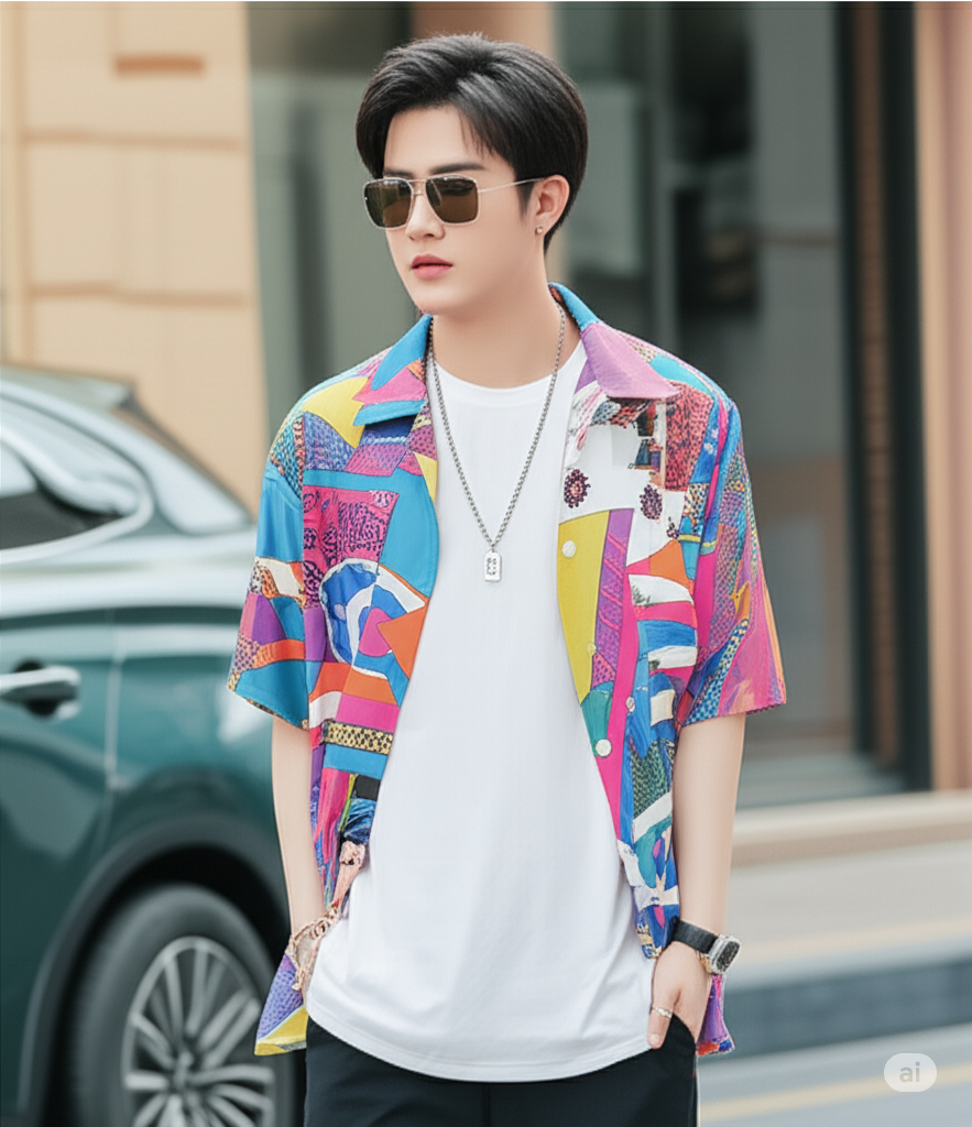 Men Loose Hip Hop Shirt