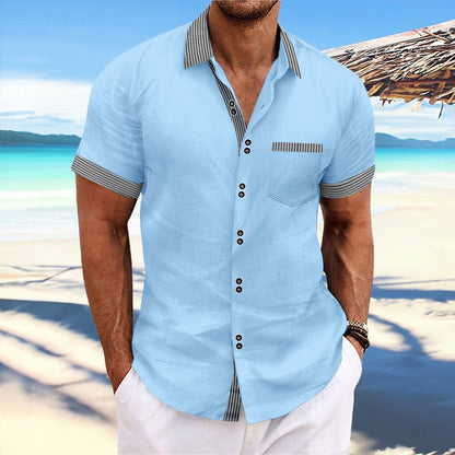 Striped Short Sleeve Casual Shirt - Summer Collection