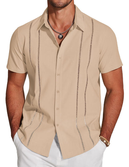 Men's Hawaiian Short Sleeve Shirt - 3D Digital Print for Holidays