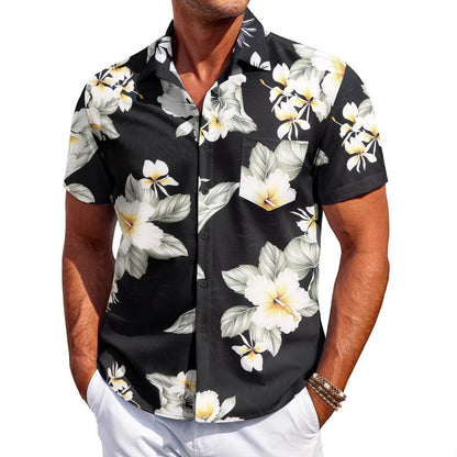 Men's Hawaiian Short Sleeve Shirt - 3D Digital Print for Holidays