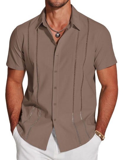 Men's Hawaiian Short Sleeve Shirt - 3D Digital Print for Holidays
