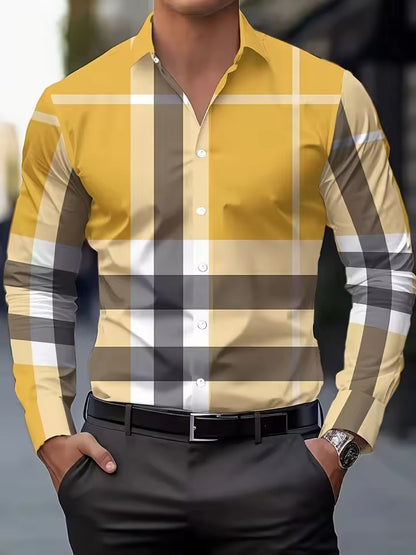 Printed Long Sleeve Shirt - Button Lapel Style