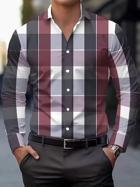 Printed Long Sleeve Shirt - Button Lapel Style