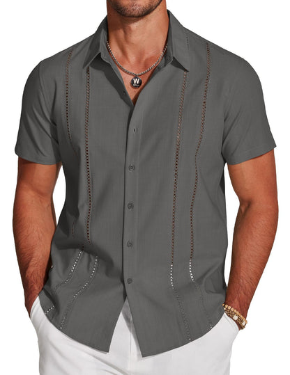 Men's Hawaiian Short Sleeve Shirt - 3D Digital Print for Holidays