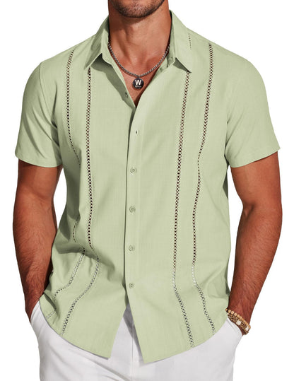 Men's Hawaiian Short Sleeve Shirt - 3D Digital Print for Holidays