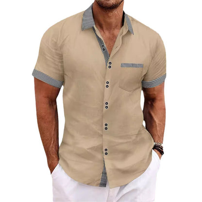 Striped Short Sleeve Casual Shirt - Summer Collection