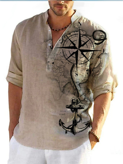 Bamboo Linen Hawaiian Shirt - Long Sleeve