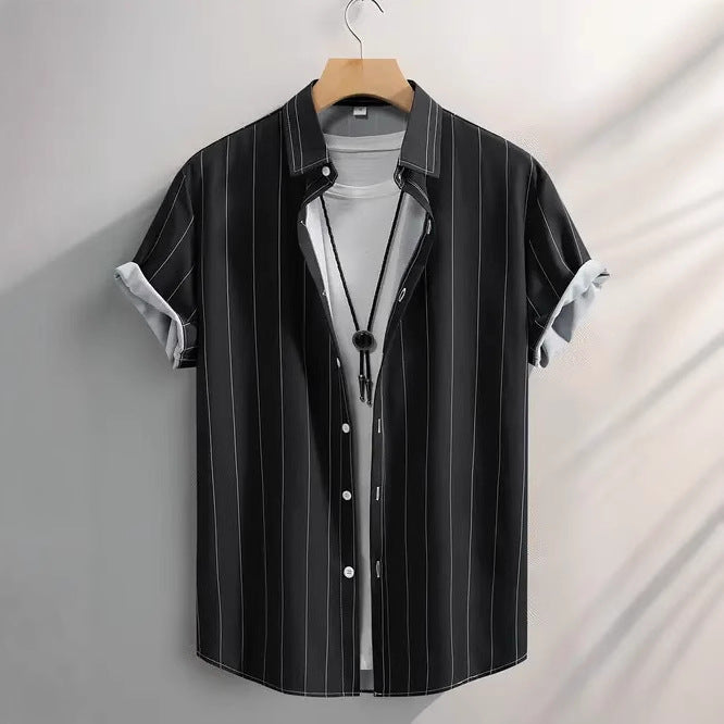 Stripes Short Sleeve Shirt - Summer Fashion Trend for Men