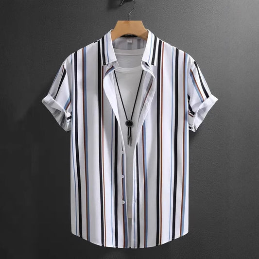 Stripes Short Sleeve Shirt - Summer Fashion Trend for Men