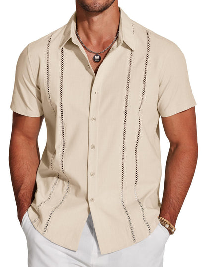 Men's Hawaiian Short Sleeve Shirt - 3D Digital Print for Holidays