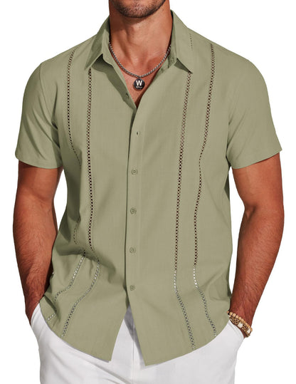 Men's Hawaiian Short Sleeve Shirt - 3D Digital Print for Holidays