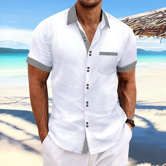 Striped Short Sleeve Casual Shirt - Summer Collection