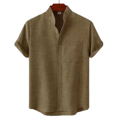 Solid Color Casual Shirt With Pocket - Trendy Men's Fashion