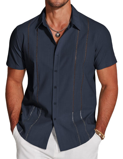 Men's Hawaiian Short Sleeve Shirt - 3D Digital Print for Holidays