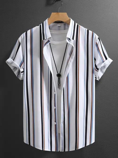 Stripes Short Sleeve Shirt - Summer Fashion Trend for Men