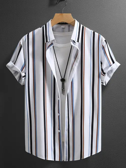 Stripes Short Sleeve Shirt - Summer Fashion Trend for Men