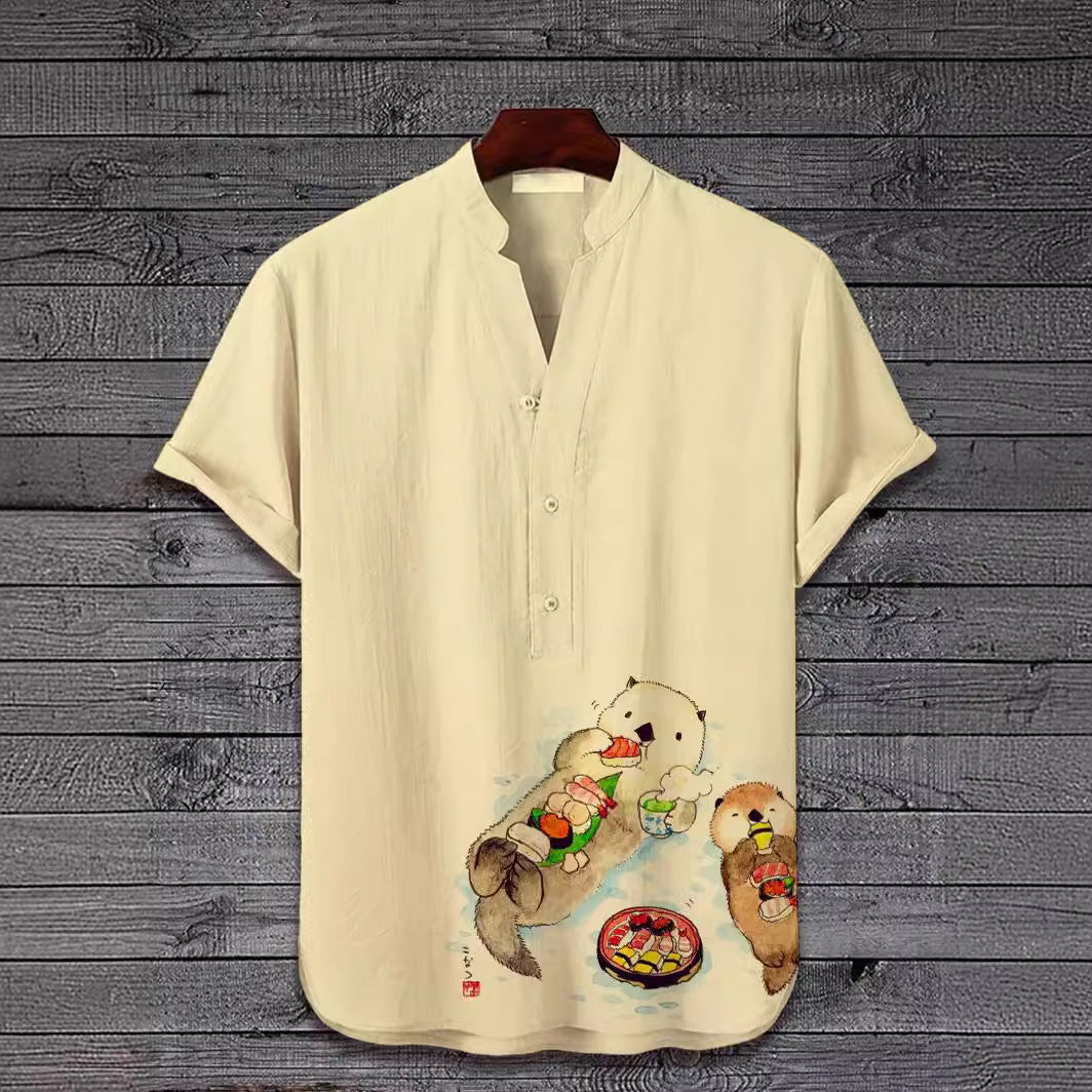 3D Digital Animal Style Short Sleeve Shirt - Stylish & Comfortable