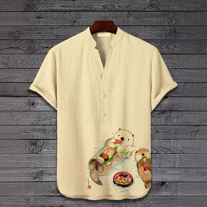3D Digital Animal Style Short Sleeve Shirt - Stylish & Comfortable