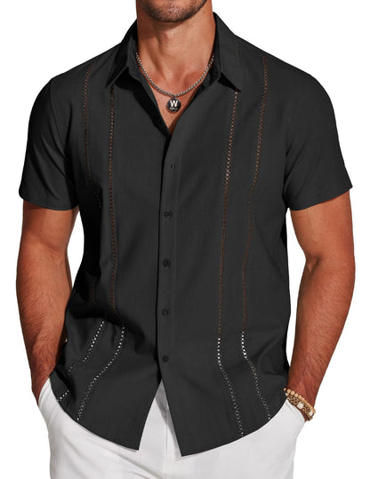 Men's Hawaiian Short Sleeve Shirt - 3D Digital Print for Holidays