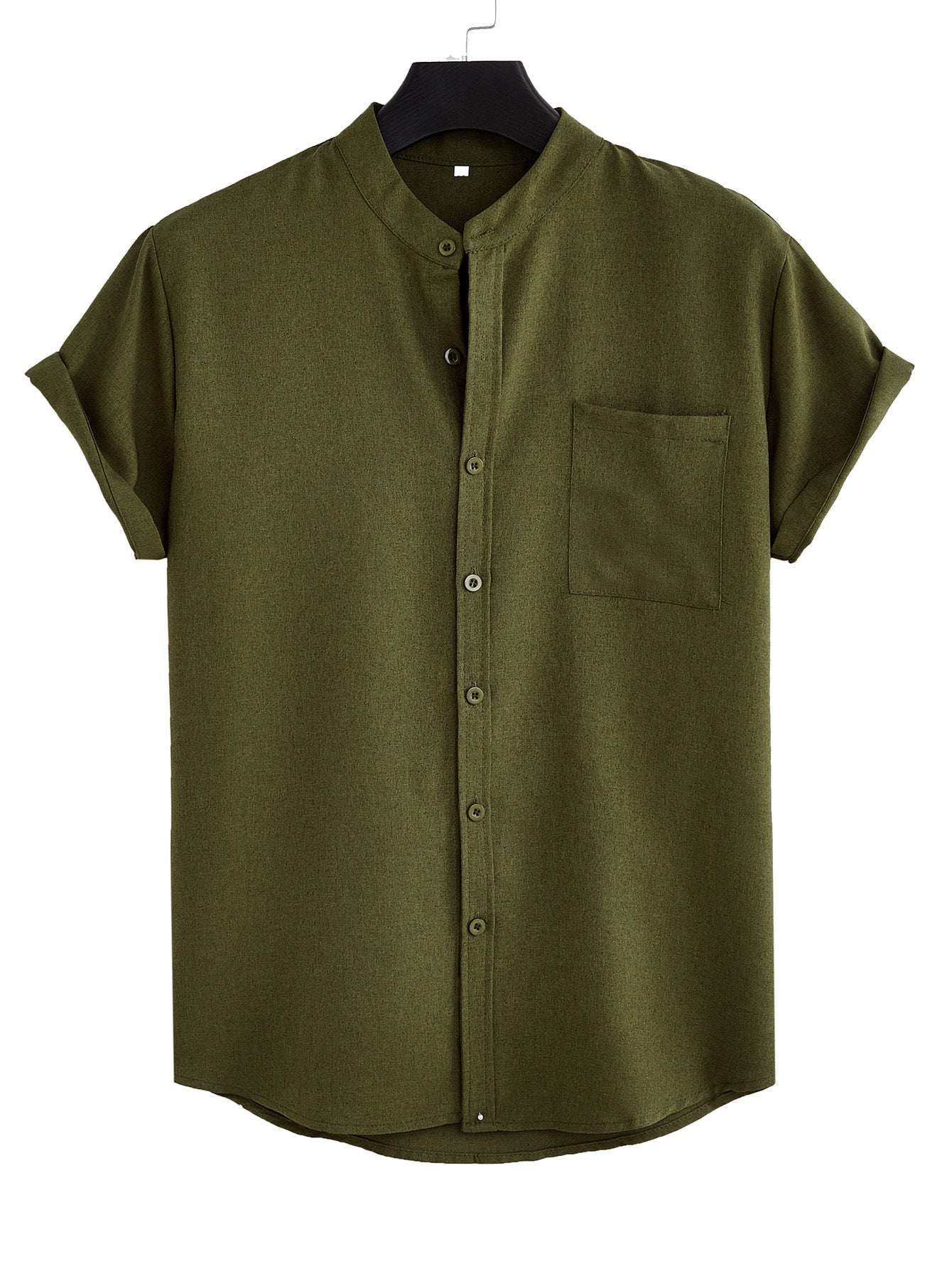 Solid Color Casual Shirt With Pocket - Trendy Men's Fashion