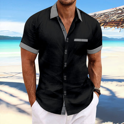 Striped Short Sleeve Casual Shirt - Summer Collection