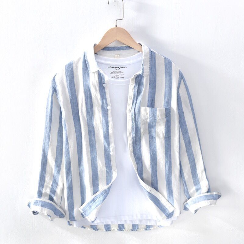 Hong Kong Style Shirt - Long Sleeve, Thin, Youthful Design for Spring/Summer