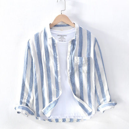 Hong Kong Style Shirt - Long Sleeve, Thin, Youthful Design for Spring/Summer
