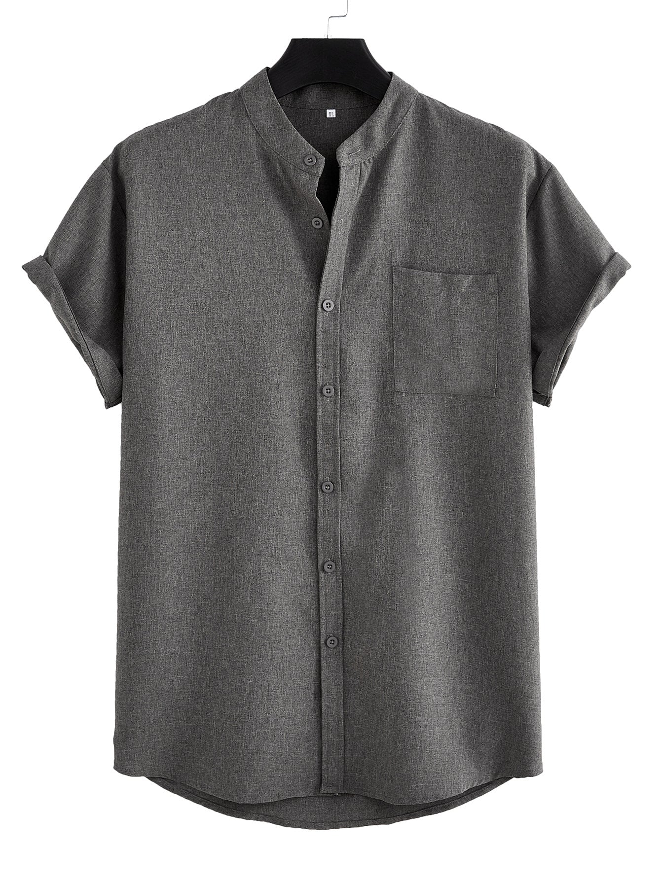 Solid Color Casual Shirt With Pocket - Trendy Men's Fashion