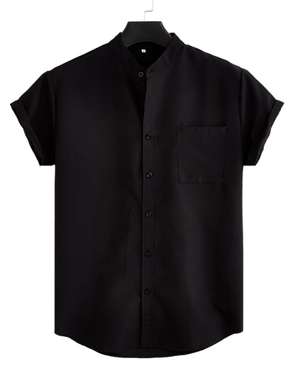 Solid Color Casual Shirt With Pocket - Trendy Men's Fashion