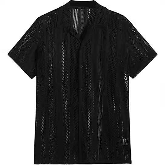 Knitted Short-sleeved Shirt for Men - Stylish & Comfortable