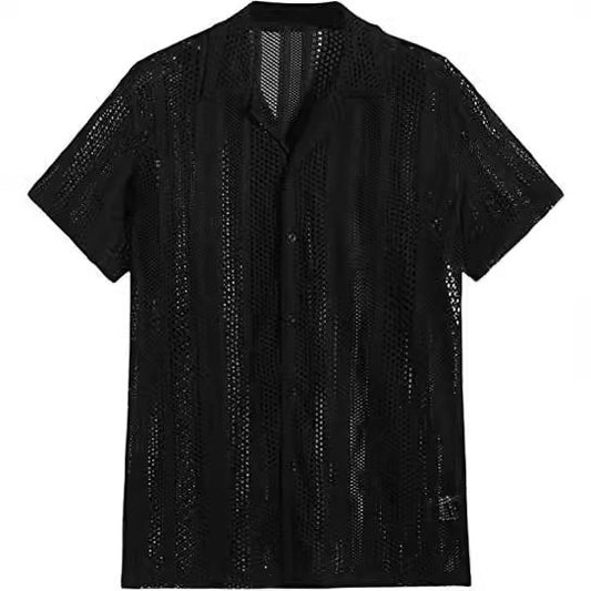 Knitted Short-sleeved Shirt for Men - Stylish & Comfortable