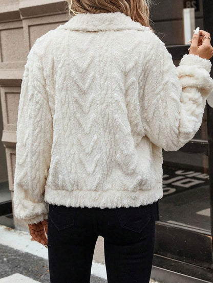 Double-sided Plush Casual Button Cardigan Top Coat For Women