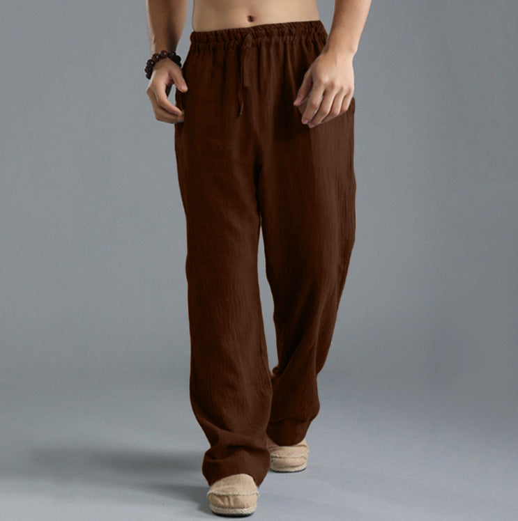 Breathable Linen Sports Pants for Men - Loose Casual Wear