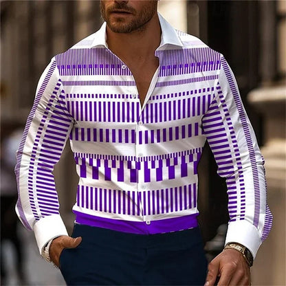 3D Pattern Printed Shirt Long Sleeve - Stylish Casual Wear