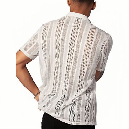 Knitted Short-sleeved Shirt for Men - Stylish & Comfortable