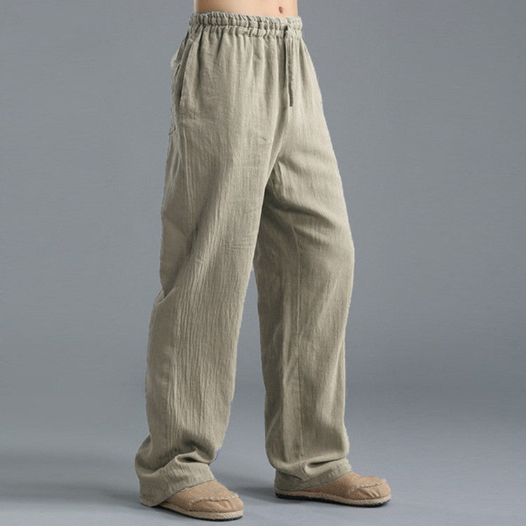 Breathable Linen Sports Pants for Men - Loose Casual Wear