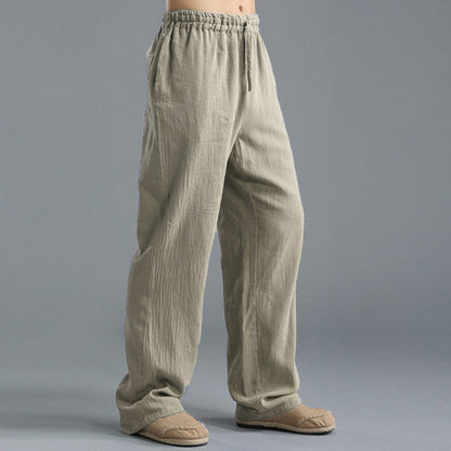 Breathable Linen Sports Pants for Men - Loose Casual Wear