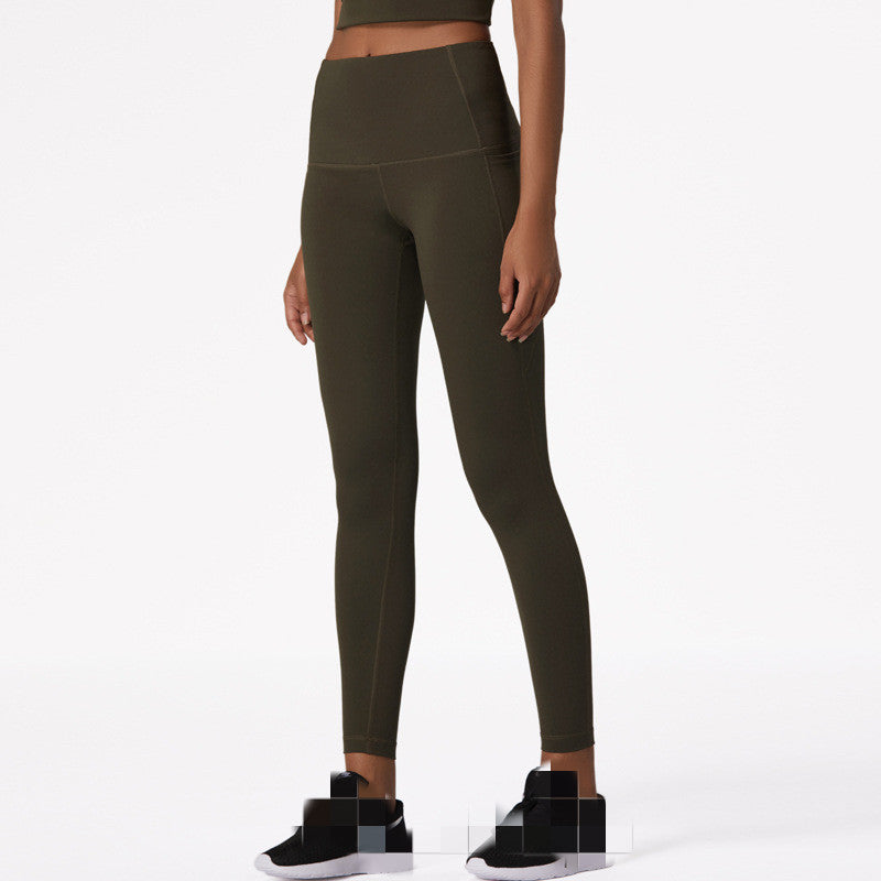 Women's Activewear - Double-Sided Brocade Nude Sports Fitness Pants