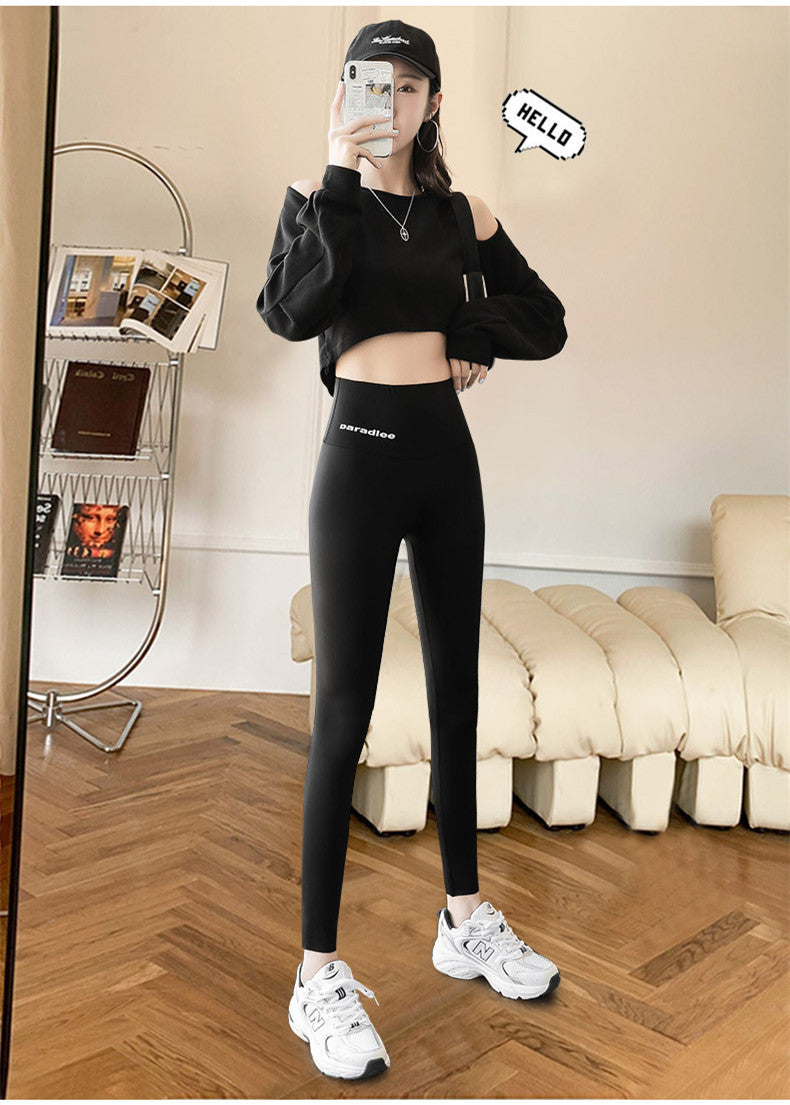 Women's Shark Leggings - High Waist, Thin Belly, Outer Wear