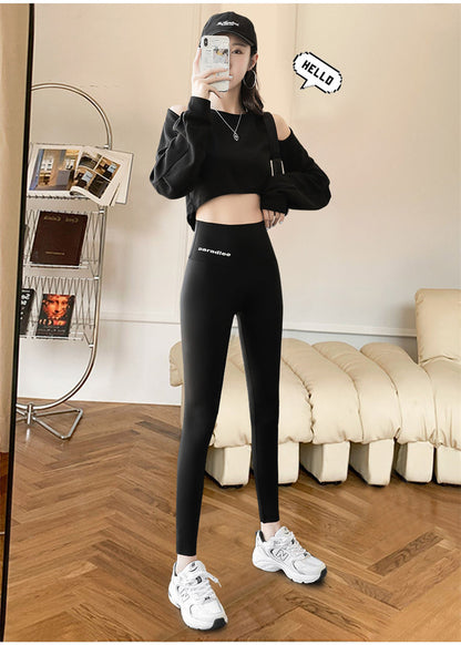 Women's Shark Leggings - High Waist, Thin Belly, Outer Wear